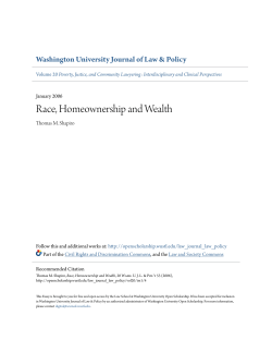 Race, Homeownership and Wealth - Washington University Open