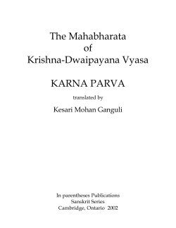 The Mahabharata of Krishna-Dwaipayana Vyasa