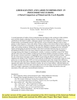 LIBERALIZATION AND LABOR INCORPORATION IN