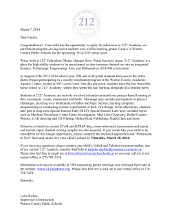212 application packet for web - Warren County Schools