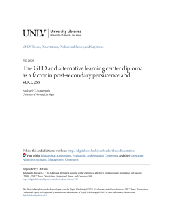 The GED and alternative learning center diploma as a factor in post
