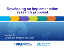 Developing an implementation research proposal