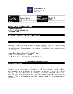 Date Credits 3 Course Title College Algebra II Course Number MA