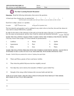 Dactylic Hexameter - La Jolla High School