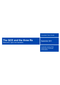 The QCE and the three Rs
