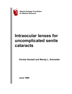 Intraocular lenses for uncomplicated senile cataracts