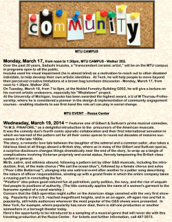 MTU CAMPUS Monday, March 17, from noon to 1