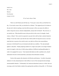 If You Teach a Man to Think