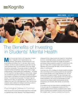The Benefits of Investing in Students` Mental Health