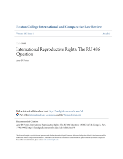 International Reproductive Rights: The RU 486 Question