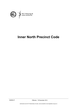 Inner North Precinct Code - ACT Legislation Register