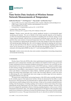 Time Series Data Analysis of Wireless Sensor Network