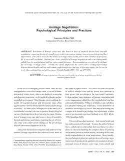Hostage Negotiation: Psychological Principles and