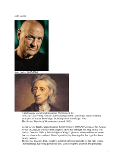 John Locke John Locke: 1632-1704 A philosophy teacher and