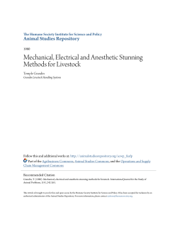 Mechanical, Electrical and Anesthetic Stunning Methods for Livestock