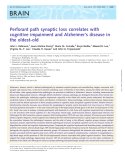Perforant path synaptic loss correlates with