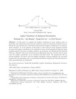 E lectr oni c J o u rnal o f P r oba bility Vol. 8 (2003) Paper no. 13