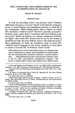 Text, Structure, and Common Sense In the Interpretation of Article III