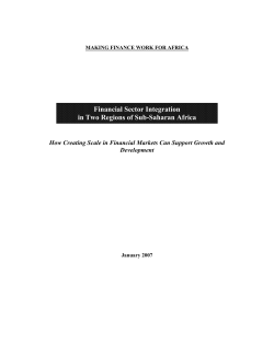 Financial Sector Integration in Two Regions of Sub