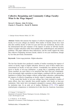 Collective Bargaining and Community College Faculty