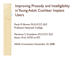Improving Prosody and Intelligibility in Young Adult