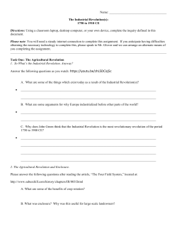 Industrial Revolution Inquiry