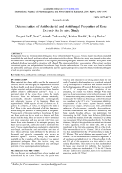 Determination of Antibacterial and Antifungal Properties of Rose