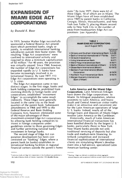 Expansion of Miami Edge Act Corporations