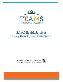 School Health Services Policy Development Guidance