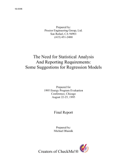 T Some The Nee And R Sugge ed for S Reportin estions Statisti ng