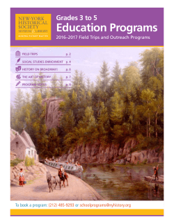 Education Programs - New-York Historical Society