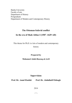 The Ottoman-Safavid conflict In the era of Shah Abbas I (1587