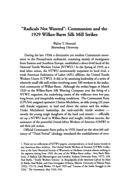 Communists and the 1929 Willkes