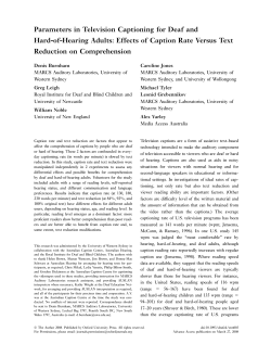 Parameters in Television Captioning for Deaf and
