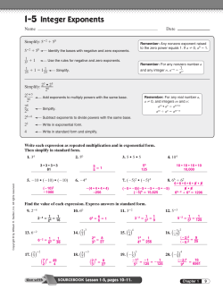 1-5 Integer Exponents