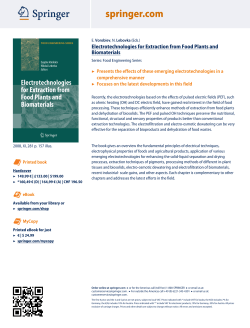 Electrotechnologies for Extraction from Food Plants and