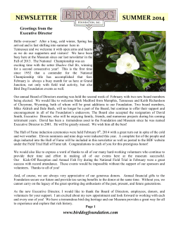 SPRING 2014 NEWSLETTER FINAL