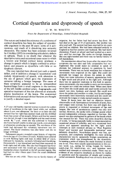 Cortical dysarthria and dysprosody of speech