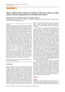 Effects of high intensity training and continuous endurance training