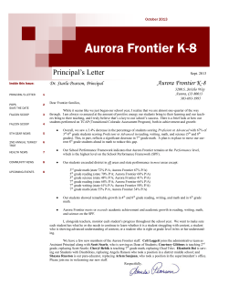 1st Quarter Newsletter - Aurora Frontier P-8
