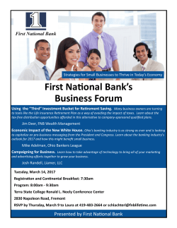 First National Bank`s Business Forum