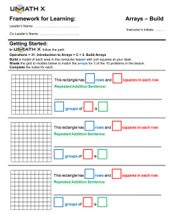 Framework for Learning: Arrays &ndash; Build