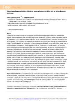 Diversity and natural history of birds in green urban areas of the city