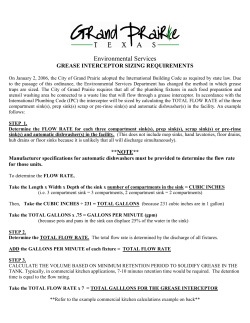 Grease Trap Sizing Requirements