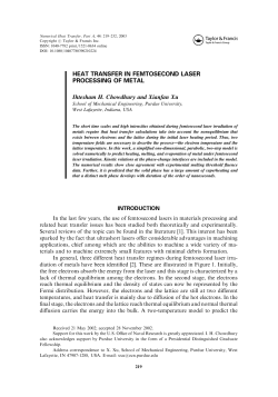 HEAT TRANSFER IN FEMTOSECOND LASER PROCESSING OF