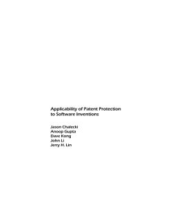 Applicability of Patent Protection to Software Inventions