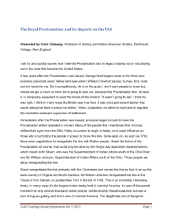 The Royal Proclamation and its Impacts on the USA