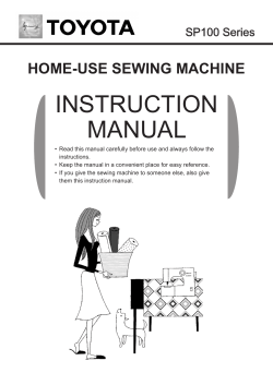 instruction manual - Toyota Home Sewing website
