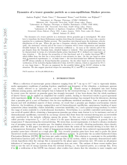 Dynamics of a tracer granular particle as a non