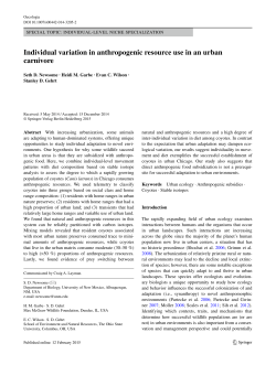 Oecologia "Individual Variation in Anthropogenic Resource Use in